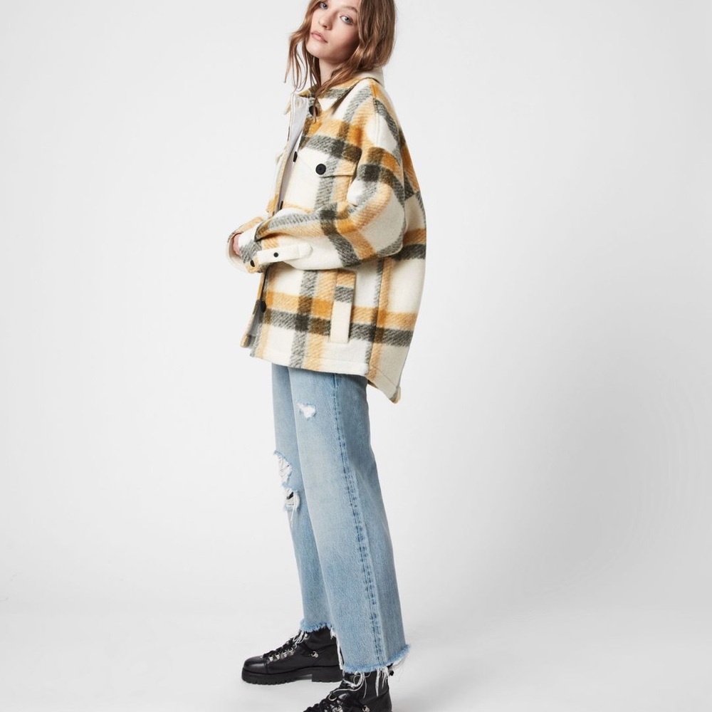 AllSaints Fenix Check Print Oversized Shacket